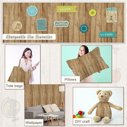 Classroom Fabric Bulletin Board 47x141inch Brown Wood Texture Back to School Classroom Backdrop Decorations for Wall Door Background, DIY Craft, Bulletin Boards, Pillow, Curtain, Reusable, Easy to Cut - style: Brown Wood Grain