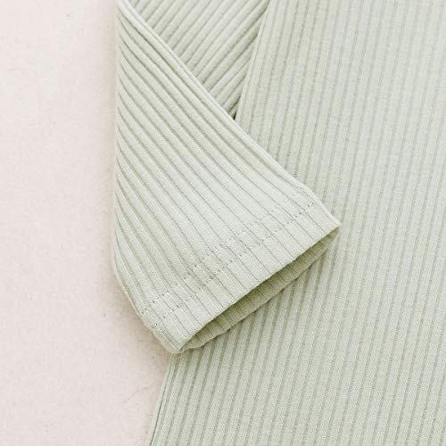 Newborn Cotton Nightgowns Neutral Baby Knotted Sleeper Baby Coming Home Outfit - color: Light Green