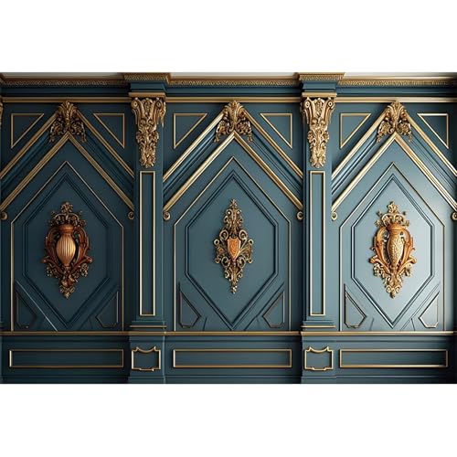 20x10ft Classic Room Interior Photography Backdrops Dark Green Vintage Luxury Castel European Palace Photo Background for Wedding Birthday Party Decoration Kids Adults Photo Studio Prop - color: dark green, size: 20x10ft
