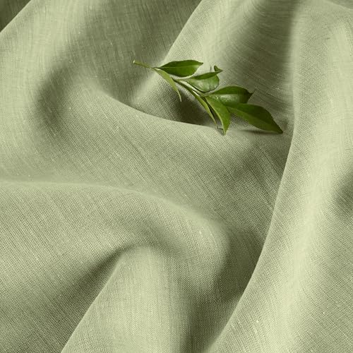 Solino Home Linen Cloth Placemats Set of 4-100% Pure Linen Chambray Olive Placemats 14 x 19 Inch for Spring, Summer - Athena - color: 12: Olive Chambray, size: 14" X 19" (Set of 4)