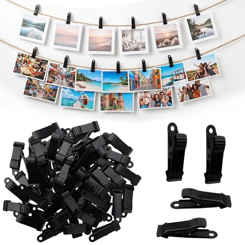 Alligator Clips for Crafts 30 Pcs, Black Metal Spring Clamps for Hanging Photos & DIY Projects, Heavy Duty Mini Crocodile Clips for Wire & Snack Bags, Versatile Art and Office Organization Supply