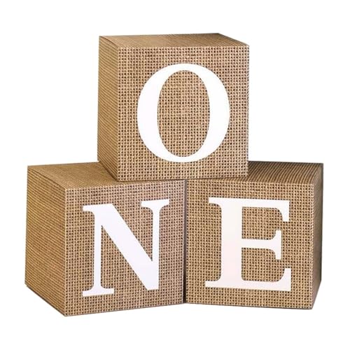Paper Burlap Stripe Balloon Boxes for 1st Birthday, Baby Girl First Birthday Decorations, Birthday Party Supplies Boy, Photoshoot Props Backdrop, 1st Anniversary Decorations. (Burlap) - color: Burlap