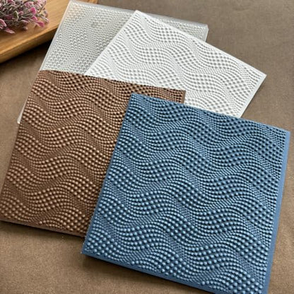 Bubble Wave Background 3D Embossing Folder for Card Making Floral DIY Plastic Scrapbooking Photo Album Card Paper DIY, Embossing Template Paper Card Embossing Stencil(5.9 * 5.9in) - color: 9