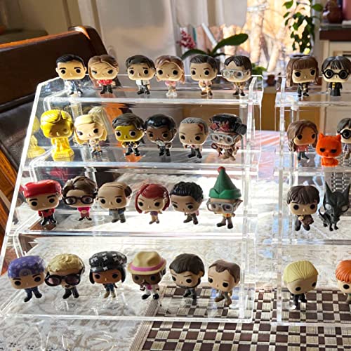 Sezanrpt Acrylic Perfume Display Stands Set of 2, 4 Tiered Cupcake Stand, Acrylic Funko Pop Display Shelves for Perfume Organizer, Shot Glass, Figures Collections, Makeup, 11.8x11x9.4 inch - size: 11.8x11x9.4 inch