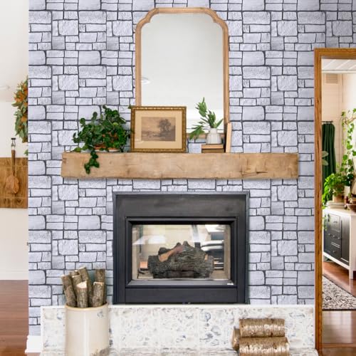 COMSTICKC 3D Faux Stone Wall Panel,Peel and Stick Tiles,10 Pcs of 12"X12",Self-Adhesive PVC Lock Stone Adhesive Black Rock Paneling Backsplash,Paintable Decorative Tile - color: Gray-3