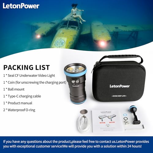 Seal CF 6000 Lumen Dive Light for Underwater Photography, 100m Underwater Video Light 96 CRI with 120 Degree Wide Beam Angle Scuba Flashlight for Professional Dive Photography Fill Light - size: Seal CF