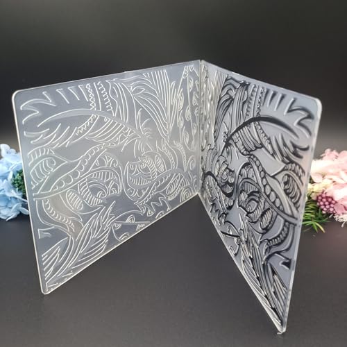 Plant Leaves Feather Textured Impressions Embossing Templates A6 Size 3D Plastic Embossing Folders for Card Making DIY Scrapbooking Photo Album Card and Handmade Paper Craft Decor