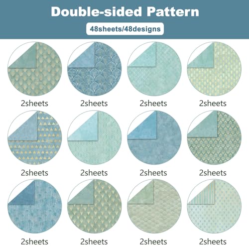 Scrapbook Paper Double Sided Decorative Craft Paper, 6x6 in Vintage Patterned Papers 48 Sheets Floral Background Papers for Scrapbooking Card Making Journaling Decor (C) - color: C