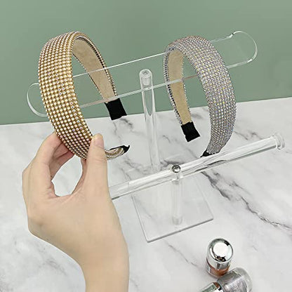 Acrylic Headband Holder, 2-Tier Hair Accessories Organizer Clear Stand for Girls - style: 2 Tier