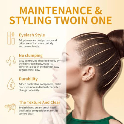 FUNAN Hair Finishing Stick, Flyaway Feel Stick Hair, Small Broken Hairs Finishing Cream, Non-Greasy and Non-Sticky Black（Pack of 2） - size: 15 Fl Oz (Pack of 2)