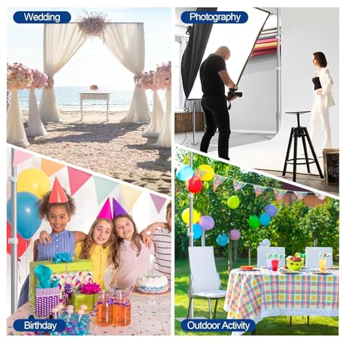 EMART Backdrop Stand Heavy Duty, 10x10Ft Adjustable Pipe and Drape Backdrop Stand Kit, Photo Booth Background Frame with Foldable Metal Base for Wedding Photography Birthday Party Decoration