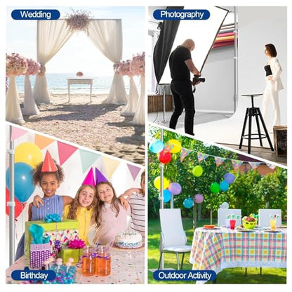 EMART Backdrop Stand Heavy Duty, 10x10Ft Adjustable Pipe and Drape Backdrop Stand Kit, Photo Booth Background Frame with Foldable Metal Base for Wedding Photography Birthday Party Decoration