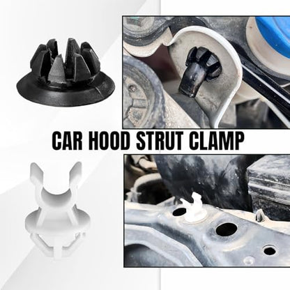 4PCS Hood Prop Rod Clip, Engine Hood Support Rod Holder Clips, 91503-SS0-003 90601S84A01 Car Hood Insulation Retainer Clips, Hood Rod Grommet Clips Compatible with Honda Accord Odyssey