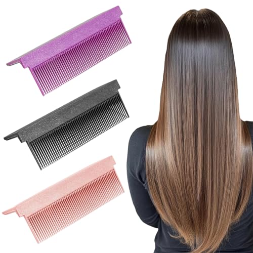 3 PCS Flat Iron Comb Attachment, Clip on Comb, Straightener Accessory for Curl Hair