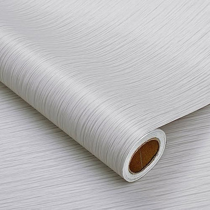 Heroad Peel and Stick Wallpaper Wood Contact Paper Wood Wallpaper Light Grey Wood Grain Contact Paper Thicken Textured for Cabinets and Drawers Countertops Waterproof Self Adhesive Vinyl 17.5" x 197" - color: Grey and Silver, size: 17.5" x 197"