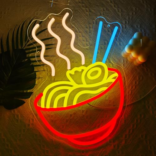Ramen Neon Sign, Japanese Anime Led Neon Lights for Wall Decor Noodle Neon Signs for Restaurant Ramen Shop Store Kitchen Home Dinning Room USB Powered(14.2"*11.6") - style: Ramen