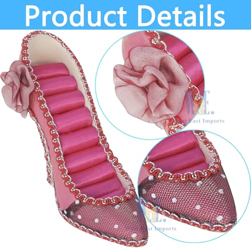 Ring Holder High Heel Shoe Design Fashion Jewelry Organizer Display Birtyday Gift (Fuchsia) - color: Fuchsia