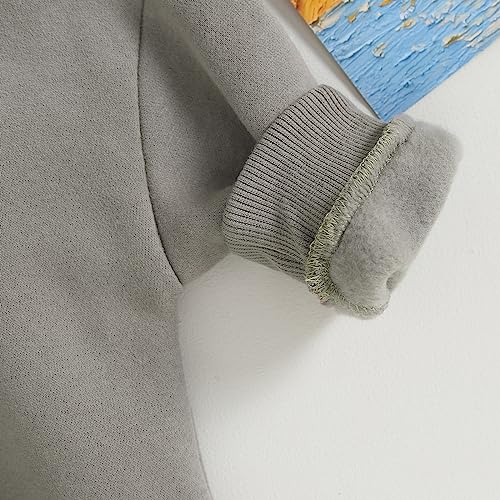 VISGOGO Newborn Infant Baby Boy Girls Oversized Romper Little Dude Sweater Onesie Coming Home Outfit Neutral Clothes - color: Grey, size: 3-6 Months
