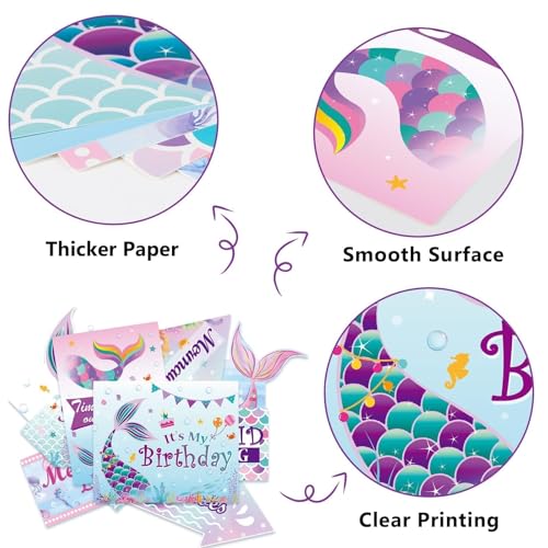 WERNNSAl 10PCS Mermaid Birthday Party Decorations - Ocean Party Decorations for Girls Kids Mermaid Birthday Party Supplies under The Sea Mermaid Sign for Home Door Yard Wall Decor - style: Mermaid A002