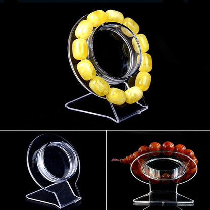 2 - Pack Clear Acrylic Bracelet Display Stand - Large Bangle Organizer Rack - Transparent Jewelry Holder for Bracelets and Watches - Acrylic Display Shelf for Countertop Jewelry Presentation Shooting