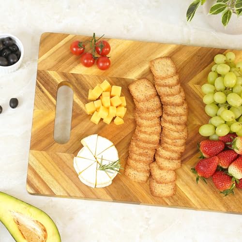 Howizz Acacia Wood Large Cutting Board, Herringbone Charcuterie Board with Handles - 36"x12"x1" - color: 5-Herringbone, size: 36"L x 12"W