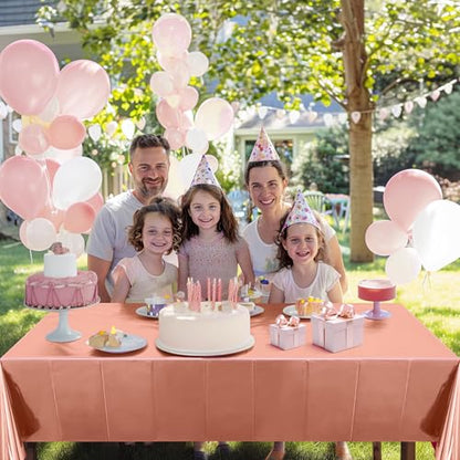 2pcs Rose Gold Foil Tablecloth 54*72inch Plastic Weddng Birthday Party Table Cloths Disposable Waterproof Table Cover for Elegant Event Anniversary Baby Shower Graduation Party Supplies - color: Rose Gold