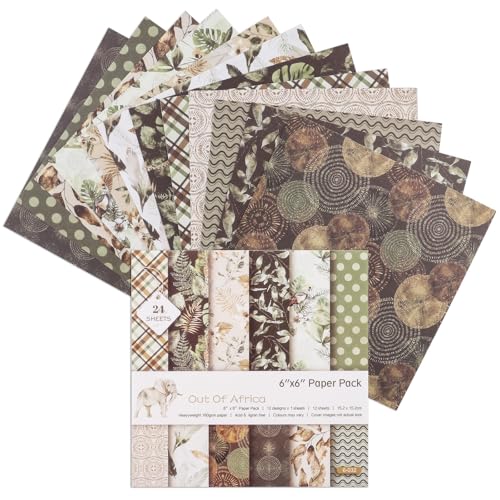 12 Sheets Scrapbook Paper Pads, 12 Designs 6"x6" Single Sides Patterned CardStock Papers, 160gsm Decorative Background Craft Paper, Scrapbooking Pad for Card Making DIY Projects(Leaf) - color: Leaf