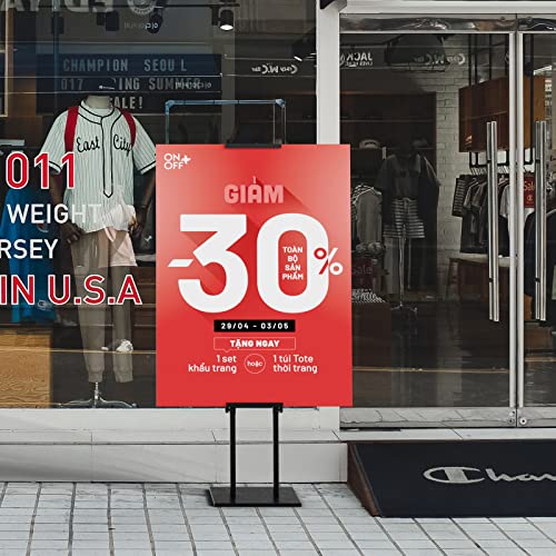 WHAUU 2Pack Sign Holder Display Stand,Heavy Duty Adjustable Pedestal Sign Stand Up to 75 inch,Double-Sided for Board & Foam,Sign Stand with Base,Fit Wedding,Restaurant,Business(Poster not Included) - size: 75 inch-2PACK
