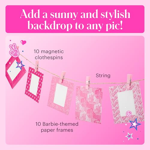 Kodak x Barbie Step Slim Wireless Instant Portable Photo Mobile Printer Gift Bundle (Signature Style)+ Barbie Camera Case, Photo Album, Sticker & Hanging Frames, 50 Stickers + Zink Paper (20 Sheets) - color: Barbie Signature, style: Starter Bundle