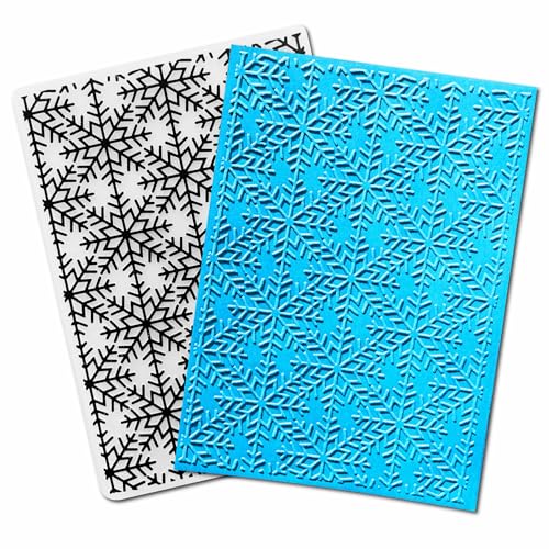 Arbuya Snowflakes Background Plastic Embossing Folders for Card Making Christmas Impression Embossing Folder for Scrapbooking Paper Crafting Home Decoration - color: Snowflakes Pattern