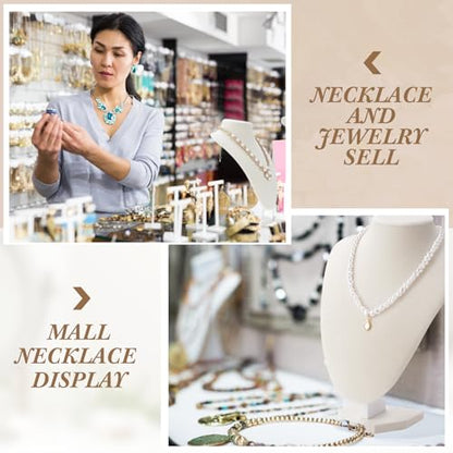 Huquary 12 Pcs Necklace Stand Display Jewelry Bust Necklace Stand Jewelry Photography Props for Selling Home Store Trade Show (Beige,Velvet) - color: Beige