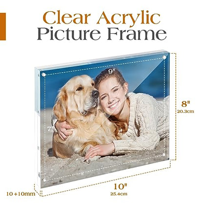 TWING 6 Pack 8 x 10 Acrylic Picture Frames, Magnetic Lucite Clear Picture Frame, 8 by 10 Magnetic Photo Frame Self Standing Double Sided, Gift - size: 8x10" 6pack