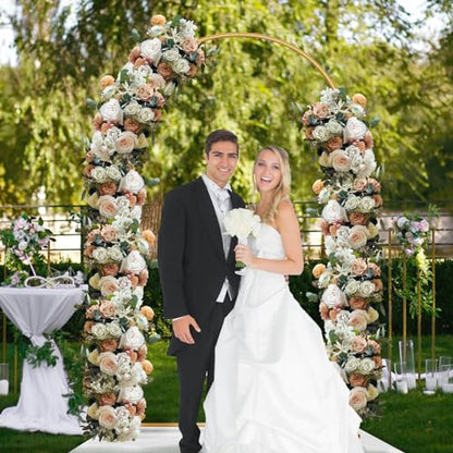 Metal Arch Backdrop Stand 7.2FT Gold Wedding Balloon Arched Backdrop Stand Square Arch Frame for Birthday Valentines Day Party Bridal Baby Shower Ceremony Decoration - size: 7.2ft Stand