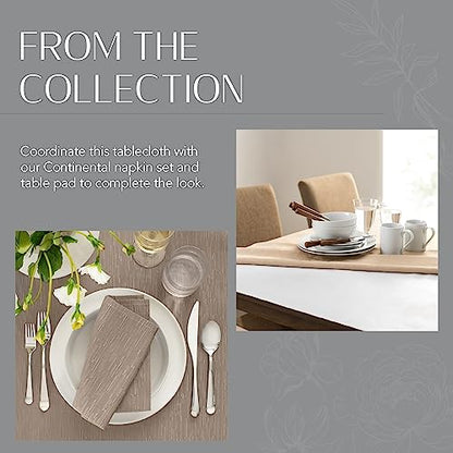 Elrene Home Fashions Continental Solid Texture Water, Stain & Wrinkle Resistant Tablecloth, 70" Round, Taupe - color: Taupe, size: 70" (Round)