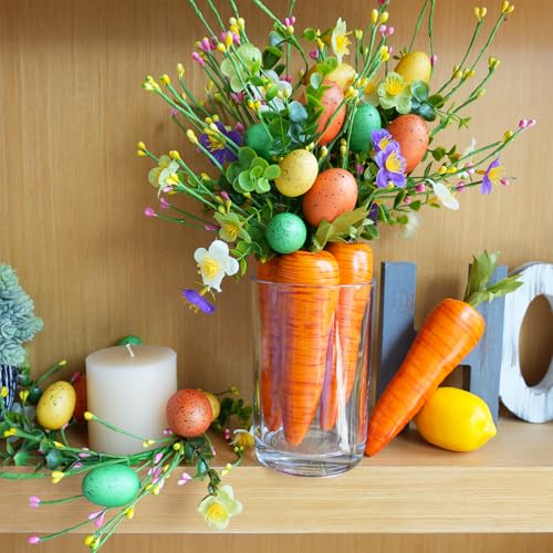 Winlyn 12 Pcs Artificial Carrots Easter Decorative Orange Foam Carrots Lifelike Simulation Artificial Vegetables 7.9" for Home Kitchen Decor Spring Easter Basket Bunny Wreath Photo Props DIY Crafts - size: Large