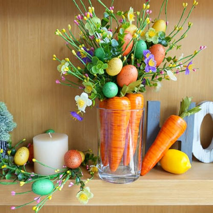 Winlyn 12 Pcs Artificial Carrots Easter Decorative Orange Foam Carrots Lifelike Simulation Artificial Vegetables 7.9" for Home Kitchen Decor Spring Easter Basket Bunny Wreath Photo Props DIY Crafts - size: Large