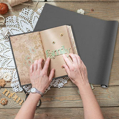 PerKoop Book Cloth for Book Binding 40 x 16 Inch Fabric Surface Paper Backed Bookcover Archival European Durable Strong Bookbinding Supplies Cover Books Album Scrapbooking (Gray) - color: Gray