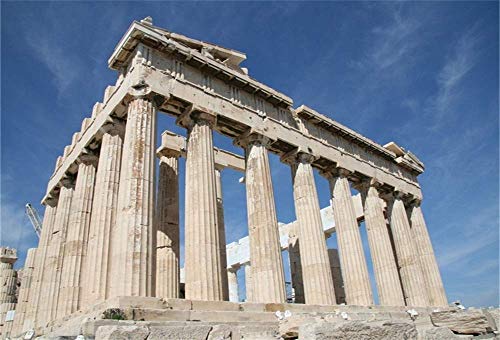 AOFOTO 7x5ft Greece Parthenon Temple Backdrop for Photography Acropolis of Athens Archaeology Monuments Column Stone Pillar Background Greek Travel Photo Studio Props Adult Girl Boy Man Portrait