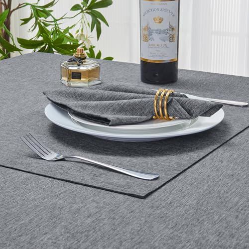 Cloth Napkin Set of 8 Square Washable Reusable Linen Fabric Polyester for Kitchen Dinner Dining Restaurants Wedding Party Banquet Table(Gray/17x17 Inch) - color: Gray