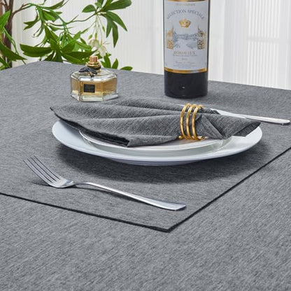 Cloth Napkin Set of 8 Square Washable Reusable Linen Fabric Polyester for Kitchen Dinner Dining Restaurants Wedding Party Banquet Table(Gray/17x17 Inch) - color: Gray
