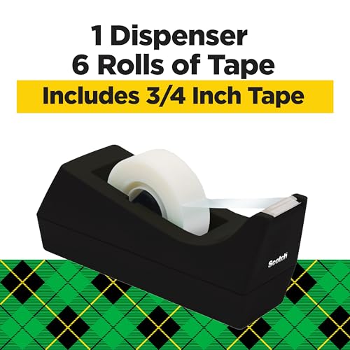 Scotch Magic Tape with Scotch Desktop Dispenser, 6 Rolls of 3/4" x 1000" Each Plus 1 Desktop Tape Dispenser, Great for Repair, Wrapping and Office Applications - size: 6 Rolls (Pack of 1)