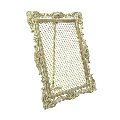 Baroque Metallic Jewelry Tower/Earring Organizer | For Home Decor, and Earrings (Ivory w/Gold Accents / 6.7”x8.6”x0.6”) Gift Box