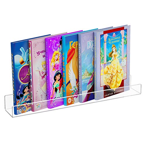 NIUBEE Acrylic Invisible Floating Bookshelf 24 inch,Kids Clear Wall Bookshelves Display Book Shelf,50% Thicker with Screwdriver - size: 24inches