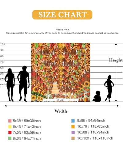 Mocsicka Fall Thanksgiving Backdrop Banners for Wall - Backdrops for Photography - Pumpkin Wall Decorations Indoor (6x4ft (72x48 inch)) - size: 6x4ft (72x48 inch)