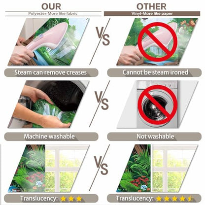 Polyester 7x5ft Rainforest Backdrop Tropical Jungle Forest Safari Animal Background for Kids Adventure Party Decorations Summer Event Photo Banner Props - size: 7'x5'
