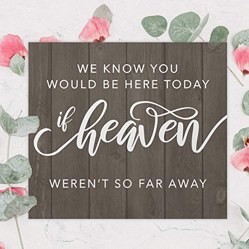 We Know You'd Be Here Today Rustic Memorial Sign / 9" x 8" Wood Design Remembrance Sign For Weddings And Anniversaries - color: Wood, style: Heaven