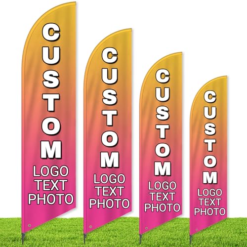 Custom Advertising Feather Flags for Outside Business 4 Sizes Personalized Advertising Flags Custom Logo Flag