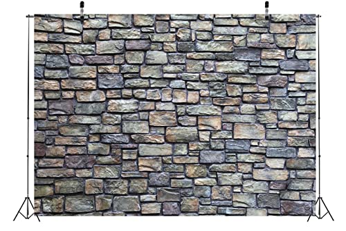 BELECO 10x8ft Fabric Vintage Stone Wall Backdrop Rock Stone Brick Wall Background Backdrop Newborn Baby Adults Portrait Photography Birthday Party Home Decoration Wallpaper Photo Studio Props - size: 10x8FT