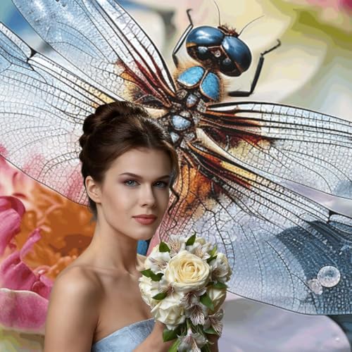 Dragonfly Lotus Backdrop Background for Photography 5x7ft Photobooth Professional Photo Backdrop Curtains Video Photography Studio Photo Backgrounds Banner Booth Background Screen Parties - color: Dragonfly Lotus