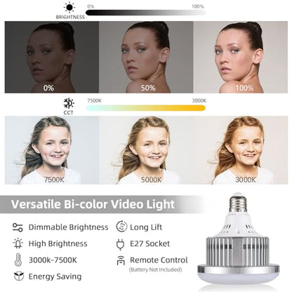 Andoer Softbox Photography Lighting Kit 16'' x 16'',85W Studio Lights for Photography and Live with 3000K-7500K Bi-Color LED Light, 40x40cm Soft Box,1.7m Light Stand,Remote Control,and Carry Bag
